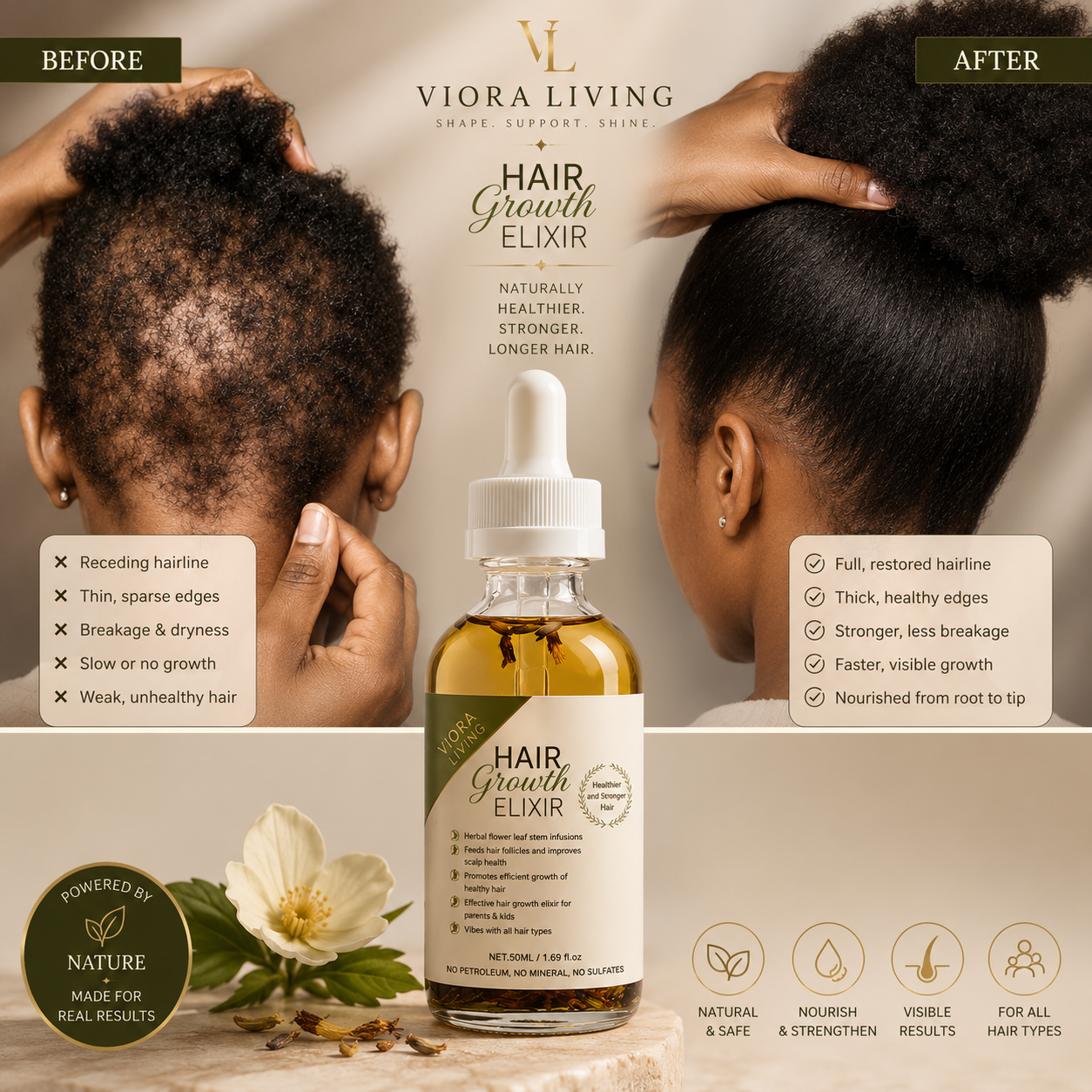 Edge Reviver Hair Growth Elixir Rosemary & Herbal Blend (50ml)