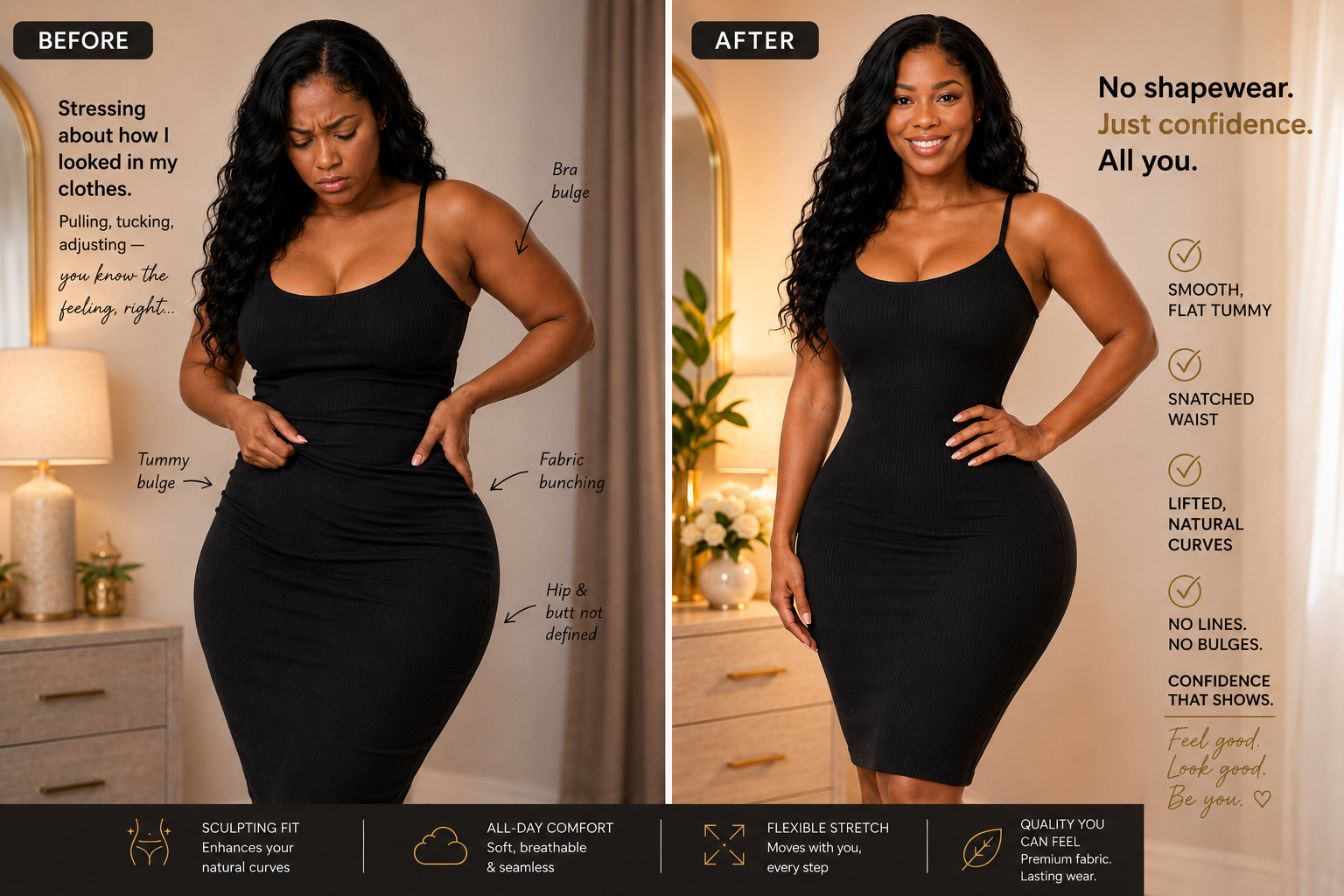 Sculpting Bodysuit — Tummy Control & Butt Lift Shaper