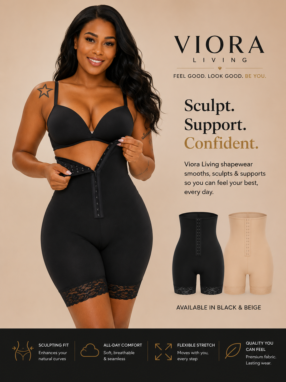 Lover Beauty Plus Shapewear Workout Waist Trainer Corset Butt Belly