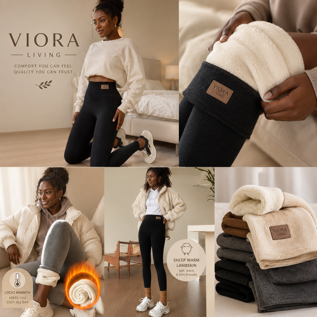Viora Warm Winter Fleece-Lined Leggings