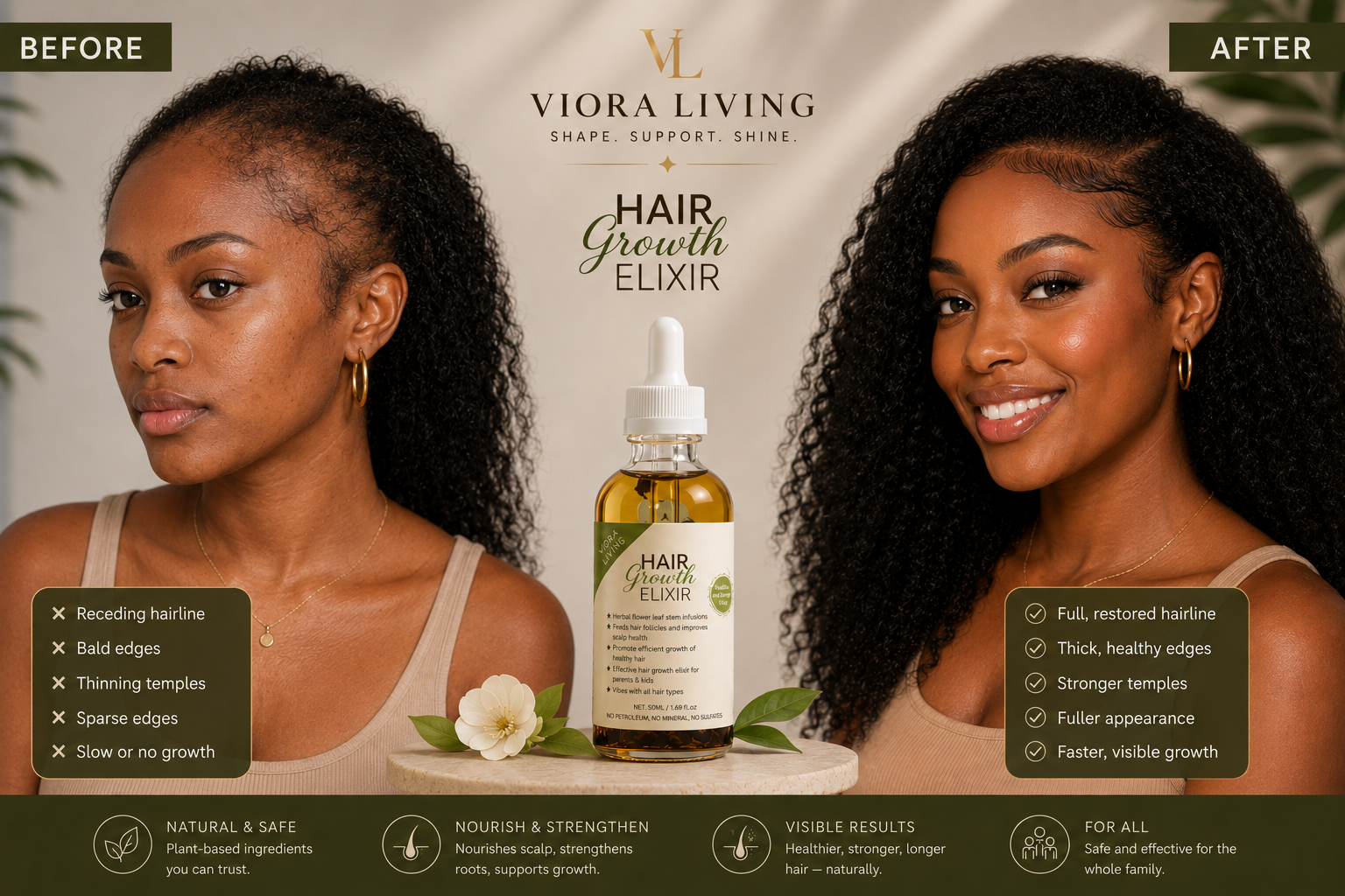 Edge Reviver Hair Growth Elixir Rosemary & Herbal Blend (50ml)