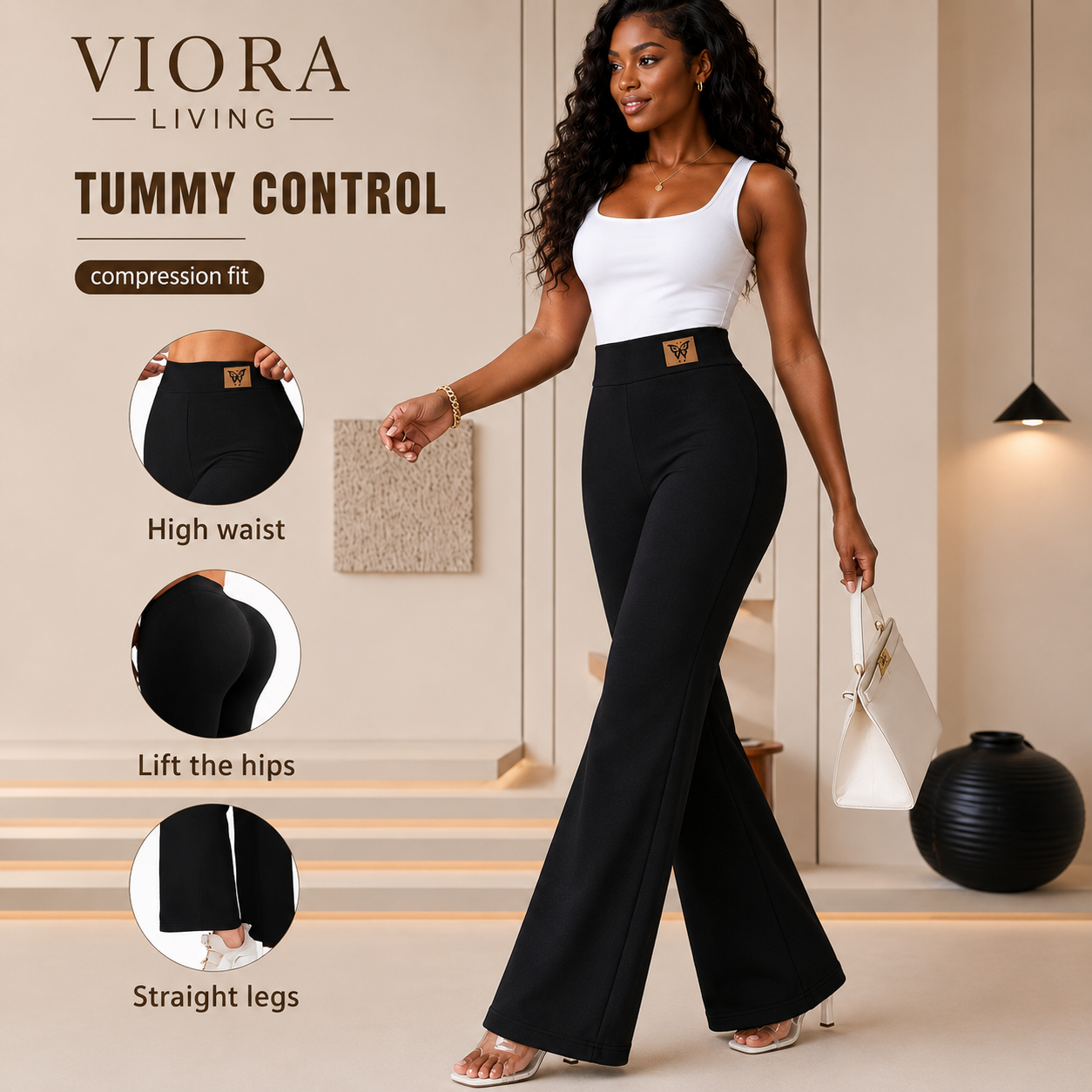Viora High Waist Flare Thermal Leggings