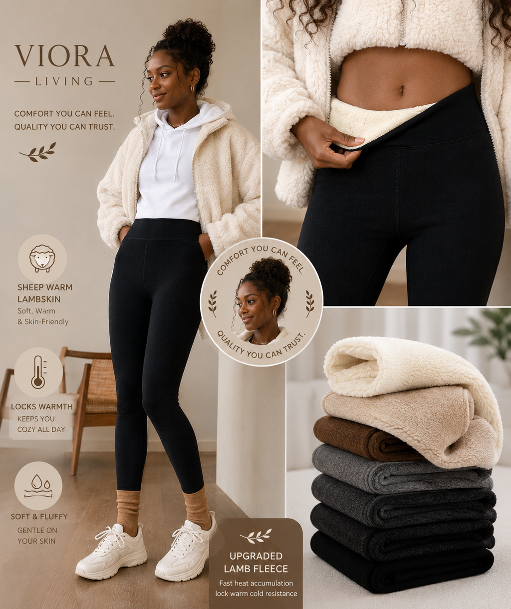 Viora Warm Winter Fleece-Lined Leggings