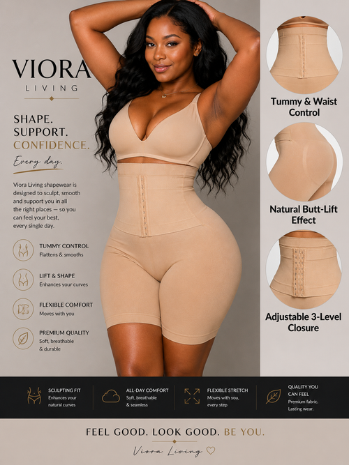 Adjustable 3-Level Closure Shapewear Shorts - Tummy & Waist Control With Natural Butt-Lift
